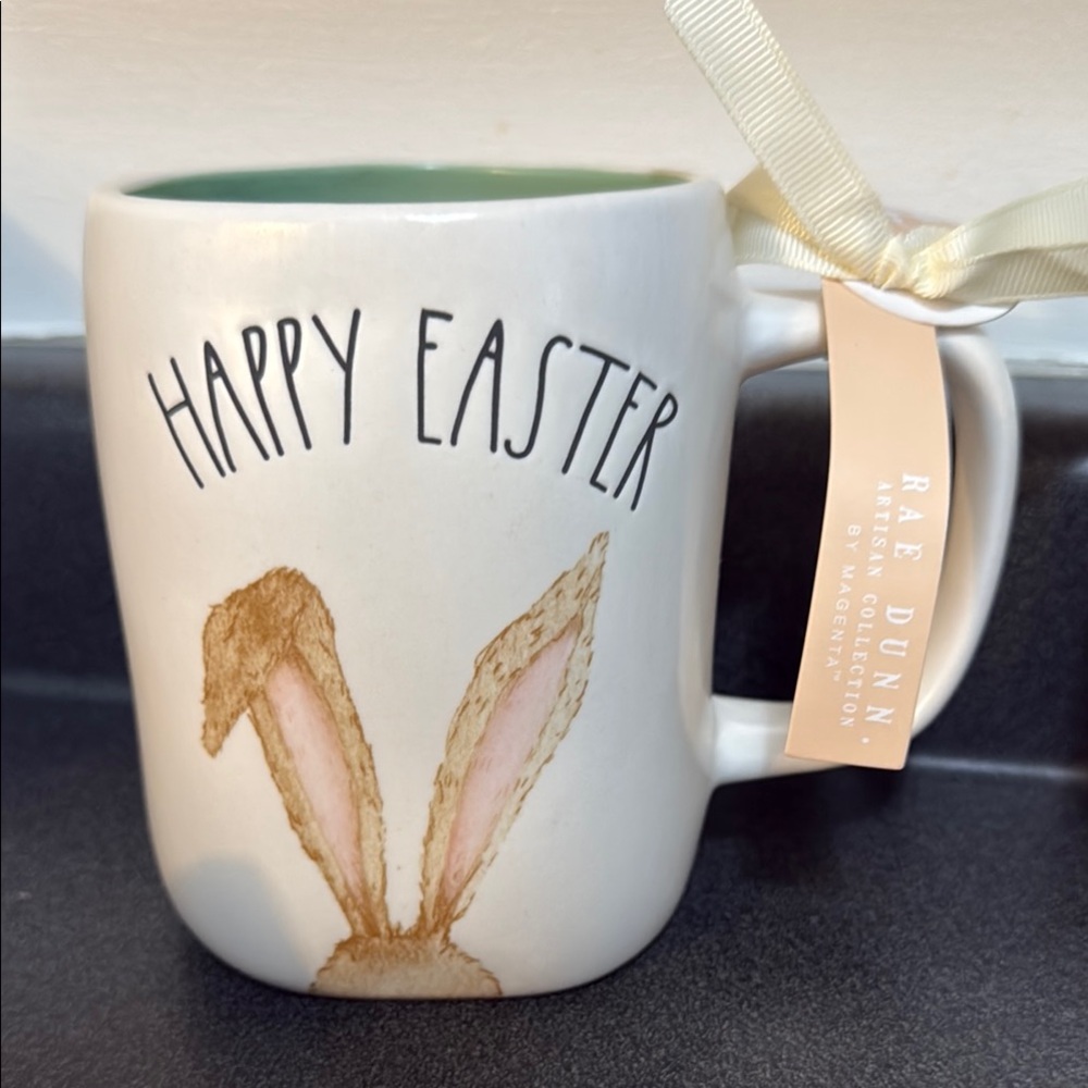 Rae Dunn White and Brown Easter Mug
